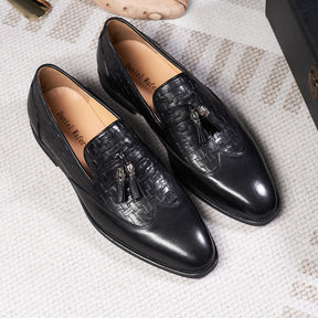 Men's Tassel Business Casual Leather Shoes Handmade Wedding Banquet