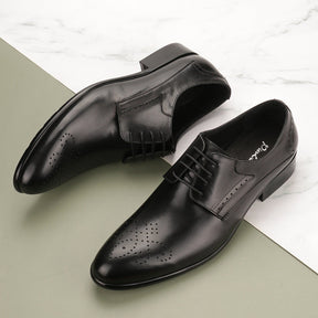 Formal Leather Men's Shoes With Carved Leather Head