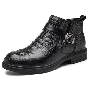 pattern high-top shoes business casual leather shoes