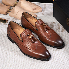 Men's Tassel Business Casual Leather Shoes Handmade Wedding Banquet