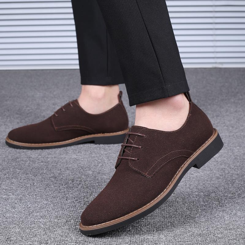 Plus Shoes Men Suede Leather Shoes Solid Color