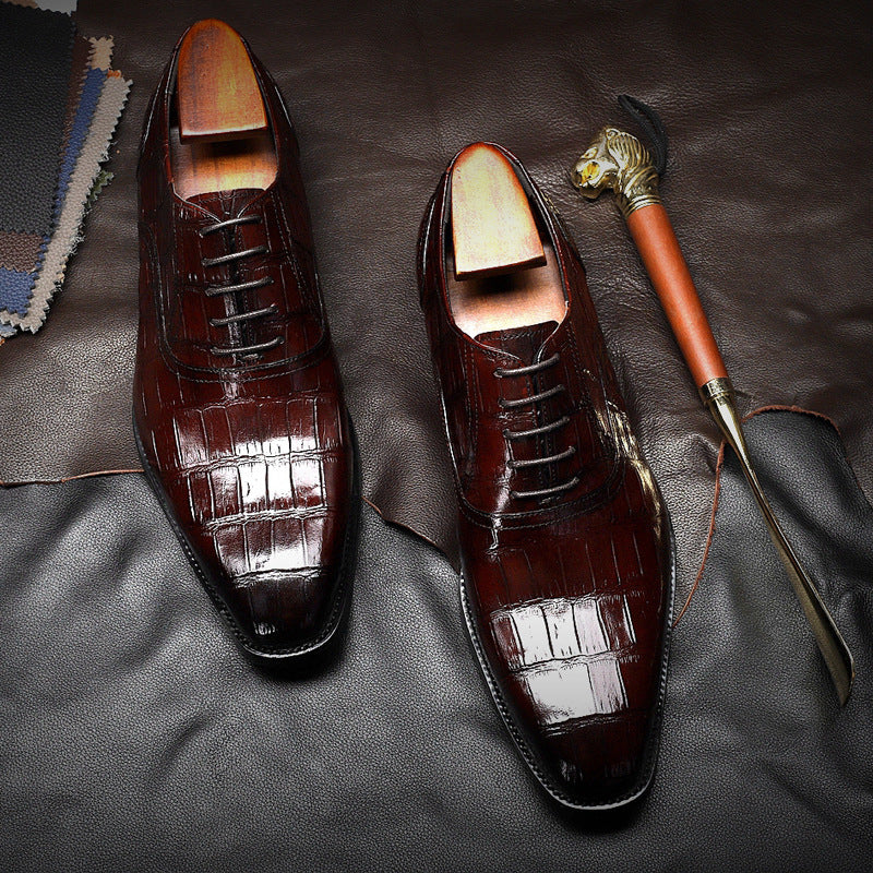 Lace-Up Men's Leather Shoes Handmade Leather Shoes