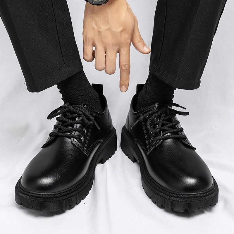 Spring Men&#039;s Shoes Work Shoes New Business Waterproof Black Leather Shoes Chef Shoes Men&#039;s Korean-style Versatile Thick Board Shoes