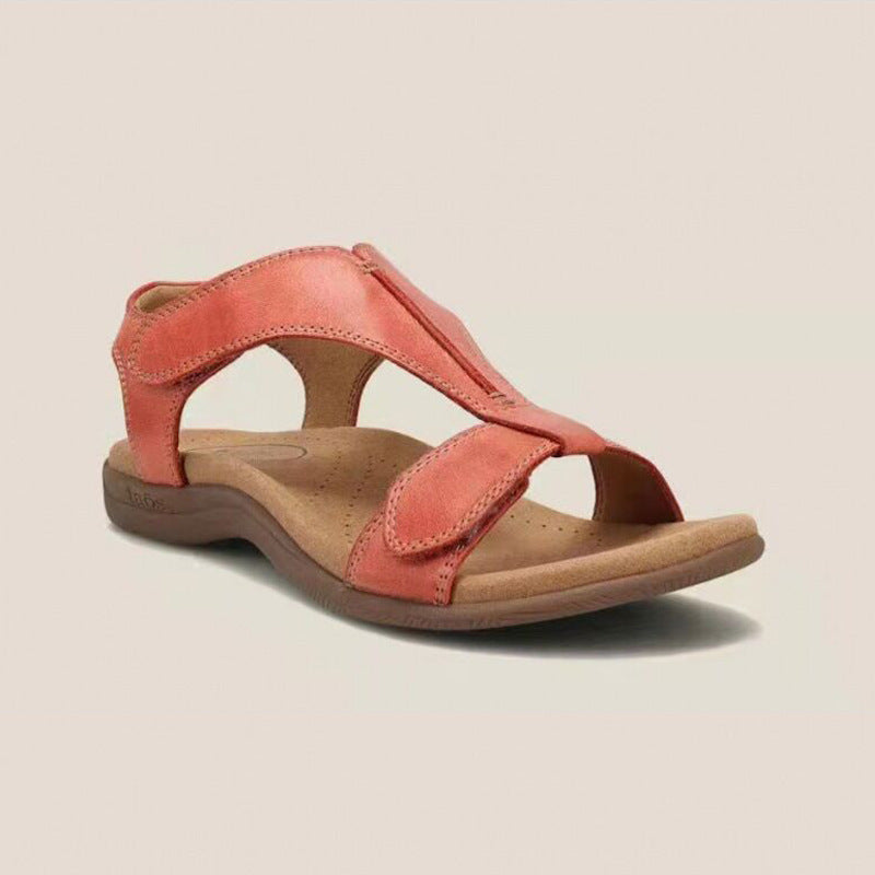 New Summer Foreign Trade Plus Size Women&#039;s European And American Flat Arch Velcro Casual Beach Foreign Trade Sandals