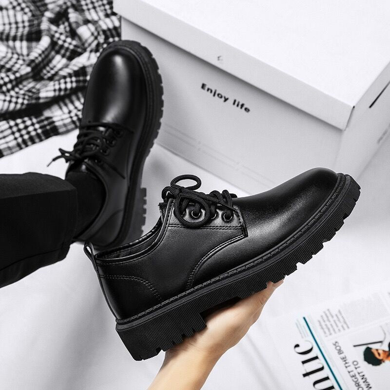 Spring Men&#039;s Shoes Work Shoes New Business Waterproof Black Leather Shoes Chef Shoes Men&#039;s Korean-style Versatile Thick Board Shoes