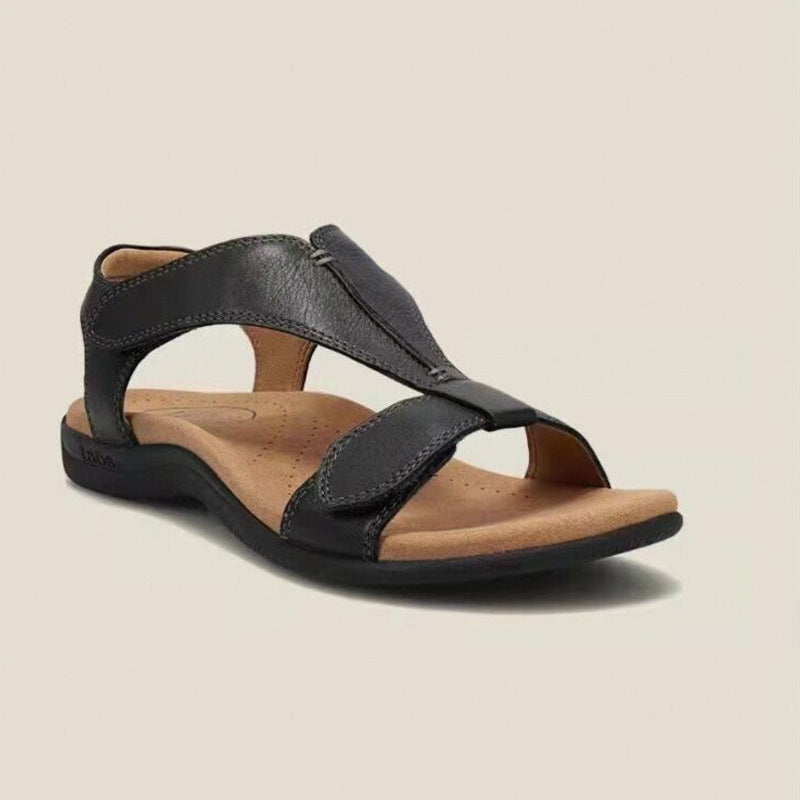 New Summer Foreign Trade Plus Size Women&#039;s European And American Flat Arch Velcro Casual Beach Foreign Trade Sandals